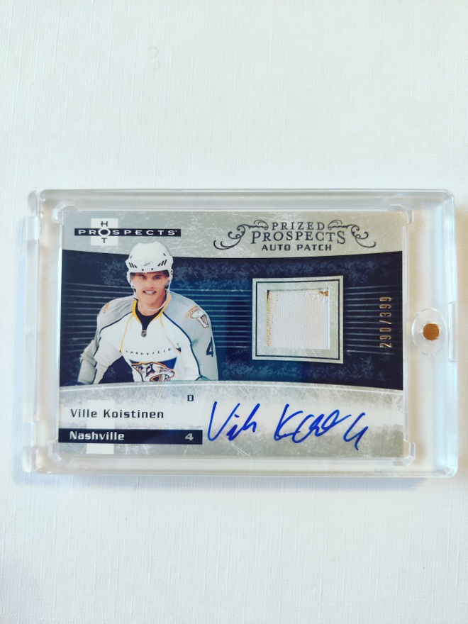Ville Koistinen 07-08 Fleer Prized Prospects Auto Patch /399
