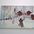CARL LARSSON "Tyttö työntää potkuria"-KULKEMATON JOULUKORTTI - pikkukuva 1