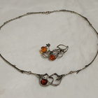 Vintage design hopea meripihka amber kaulakoru riipus - pikkukuva 4