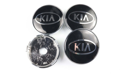 Kia vannekeskiöt – Kia, Kromi-Musta – 60mm (4kpl sarja)