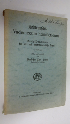 Curt Hänel : Kohlrauschs Vademecum homileticum : Predigt-...