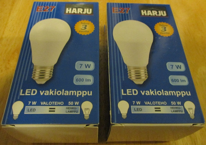 ElectroGear Harju 7W E27-kanta 3000K LED vakiolamppu 2 kpl