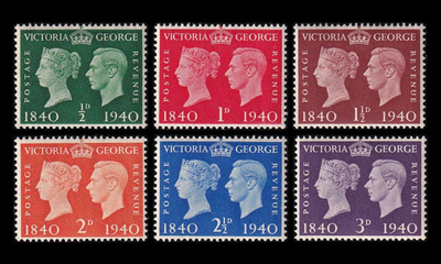 Iso-Britannia 215-20 ** Postimerkki 100v (1940)