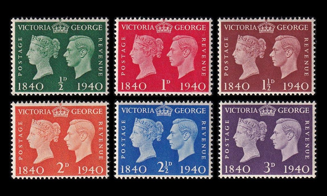 Iso-Britannia 215-20 ** Postimerkki 100v (1940)