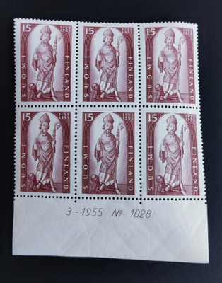 1956 Suomen kirkko 15 mk numerokuusilo **