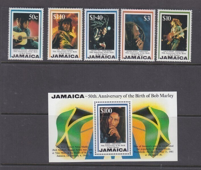 Jamaica Bob Marley sarja ja blokki postituoreena.