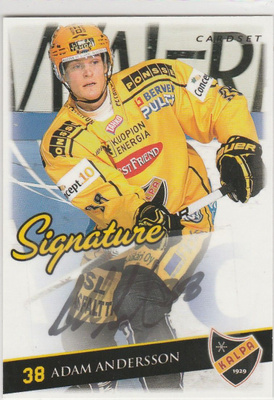 2009/10 Cardset Signature Adam Andersson , Kalpa