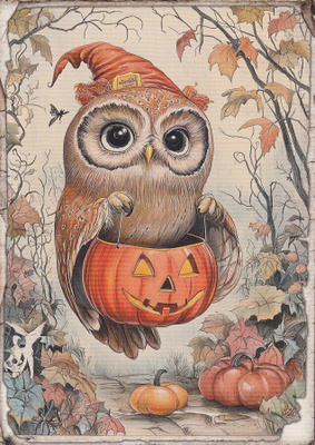 Halloween pöllöllä kurpitsa-astia