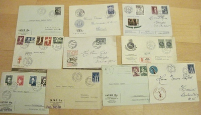 10 x VANHA FDC Ensipäiväkuori 1940-l