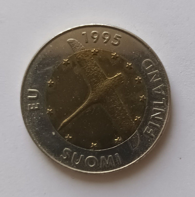 10 markkaa, EU 1995, Joutsen, 2 kuvaa