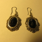 Tyylikkäät KORVAKORUT  musta/ hopea - pikkukuva 1
