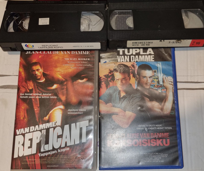 VHS Van Damme 2kpl Kaksoisisku , Replicant, isokoppa