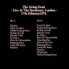THE LIVING DEAD Live At The Speakeasy, London, 17th Feb 1978 - pikkukuva 2