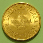 Suomi 20 mk 1879 kulta raha. Tavallista parempi kunto (PJ) - pikkukuva 1