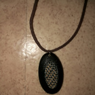 1980/ 90- luvun kaulakoru nahkahihnalla pituus n.30 cm - pikkukuva 1