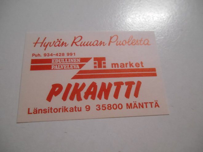 TT Etiketti T-market Pikantti Mänttä