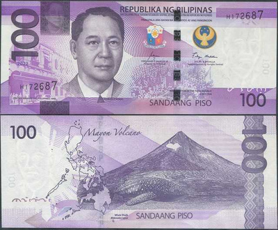 Filippiinit Philippines 100 Piso 2022 UNC (Seal Type 7)