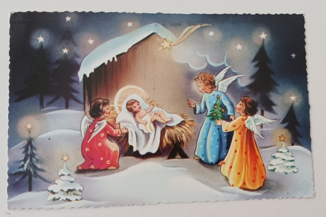 Lapsienkelit ja Jeesus-lapsi seimessä, p. 1964