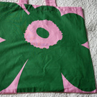 Marimekko juhlakassi vihreä/v.pun puuvillaa - pikkukuva 1
