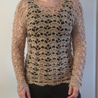 Käsintehty beige neule M - pikkukuva 1