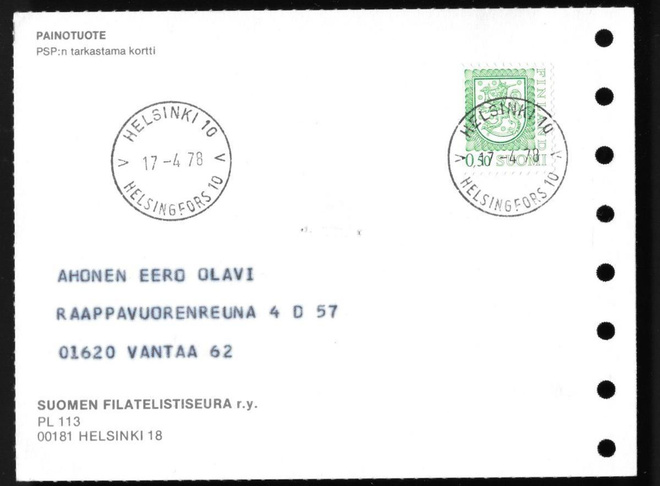 Painotuote - (LAPE 784) Helsinki 10 17.4.1978
