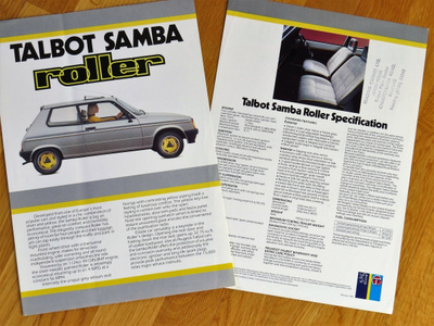 1984 Talbot Samba Roller esite - KUIN UUSI