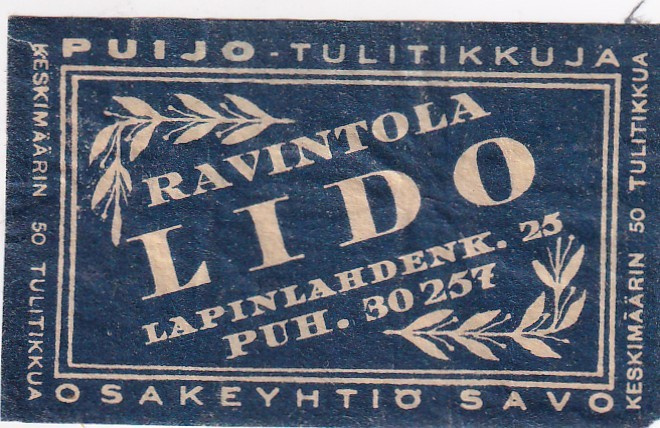 Helsinki, Ravintola LIDO ,Lapinlahdenk. 25  1/16