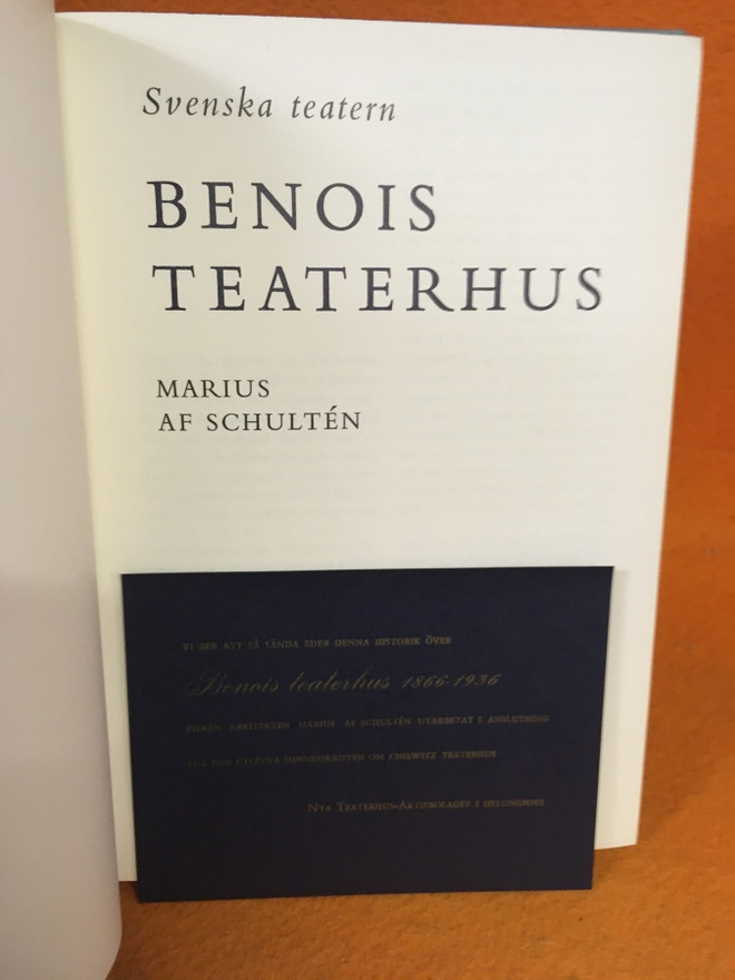 Marius af Schulten: Svenska teatern Benois Teaterhus