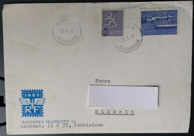 Rautatien Filatelistit-kuori, Kauniainen 1966