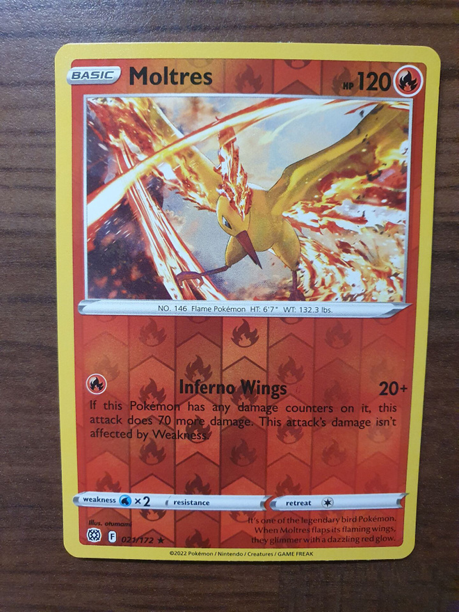 Pokemon Moltres 021/172 Reverse holo rare