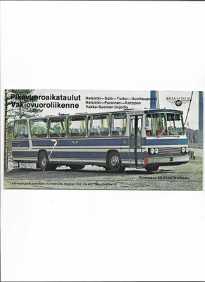 Aikataulut, Matka-Autot Oy, 1976