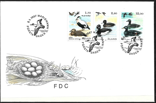 FDC Åland 1987 Lintusarja LaPe  ÅL 020 -022