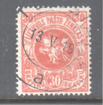 Liettua 1919 30 sk vesileima 1