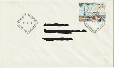 1973 0,70mk HavisAmanda yleismerkin FDC-kirje
