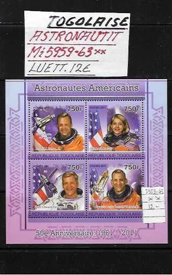 ASTRONAUTIT TOGOLAISE Mi 5959-63**luett.12€