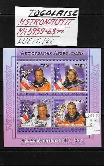 ASTRONAUTIT TOGOLAISE Mi 5959-63**luett.12€