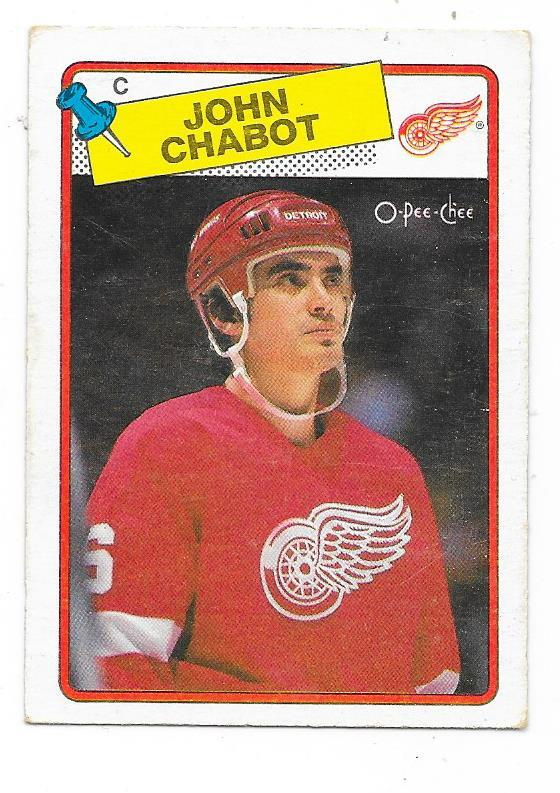 1988-89 OPC #39 John Chabot , Detroit Red Wings