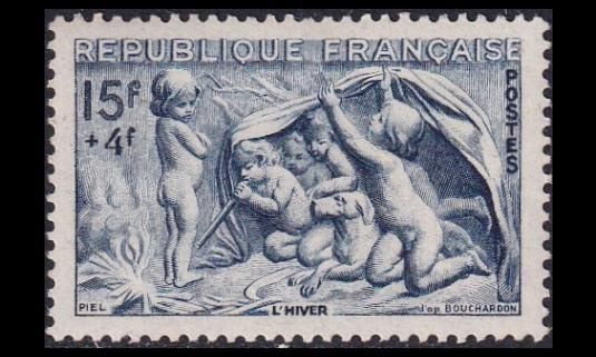 Ranska 880 ** Neljä vuodenaikaa 15 + 4 Fr (1949)