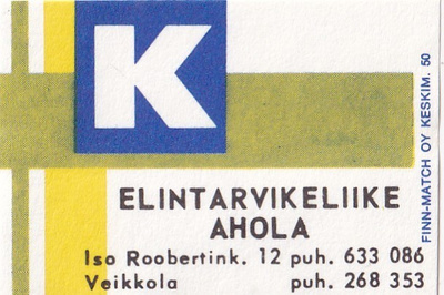 Elintarvikeliike Ahola, Iso Roobertink. 12, Veikkola   4/10