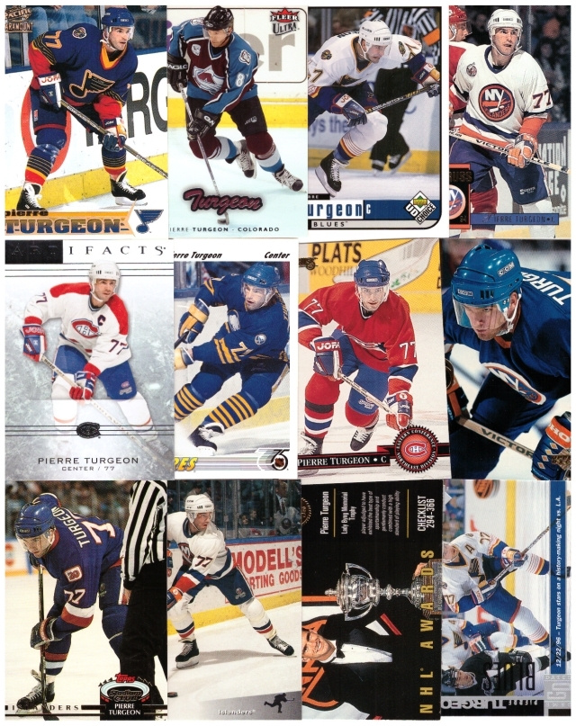 12 x PIERRE TURGEON Canadiens, Avalance, Islanders, St.Louis