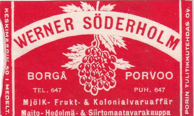 Borgå - Porvoo, Werner Söderholm  ,  s69