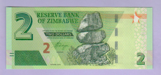 Zimbabwe 2 Dollaria v.2019 UNC P-101