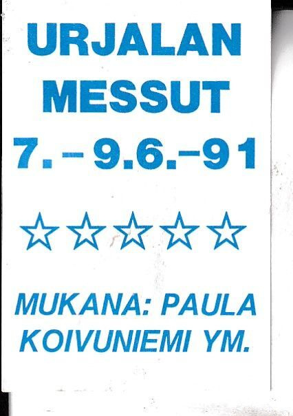 Urjala . Messut -91, Paula Koivuniemi, s97