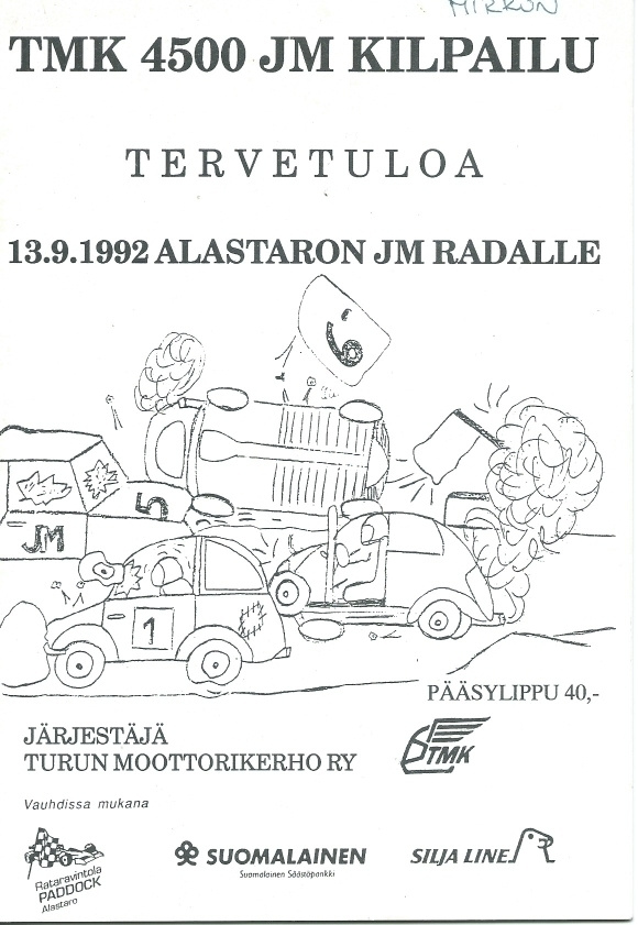 TMK 4500 JM Kilpailu Ohjelma lehtinen 1992