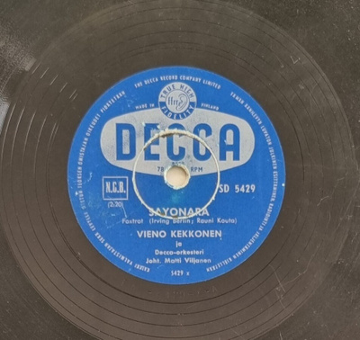 Savikiekko 1958 - Vieno Kekkonen - Decca SD 5429