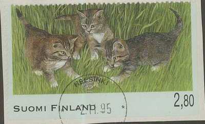 1995 2,80mk suomal. maatiskissan pennut loisto