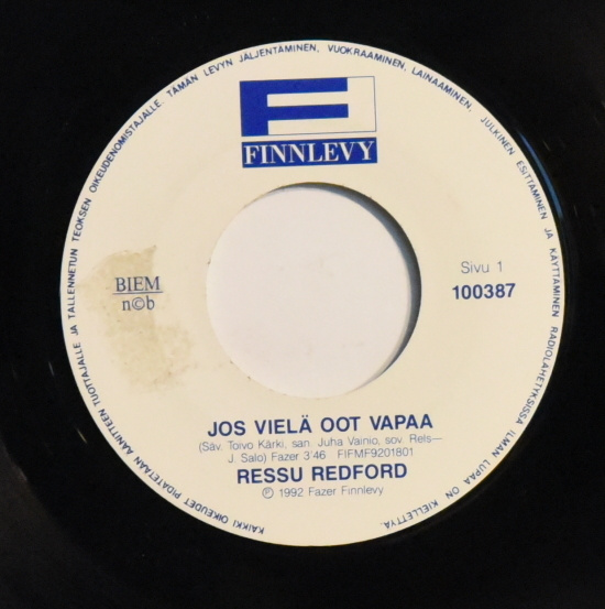 Single: Redford, Ressu / Koriseva, Arja - Jos vielä oot ...