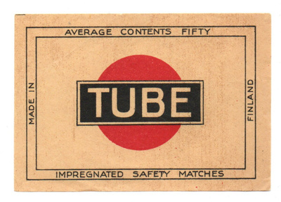 Made in Finland TUBE  koko 10 cm X 7 cm Etiketti