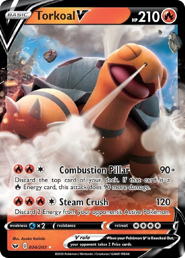 Torkoal V 024/202 - Sword & Shield Base Set - NM/M