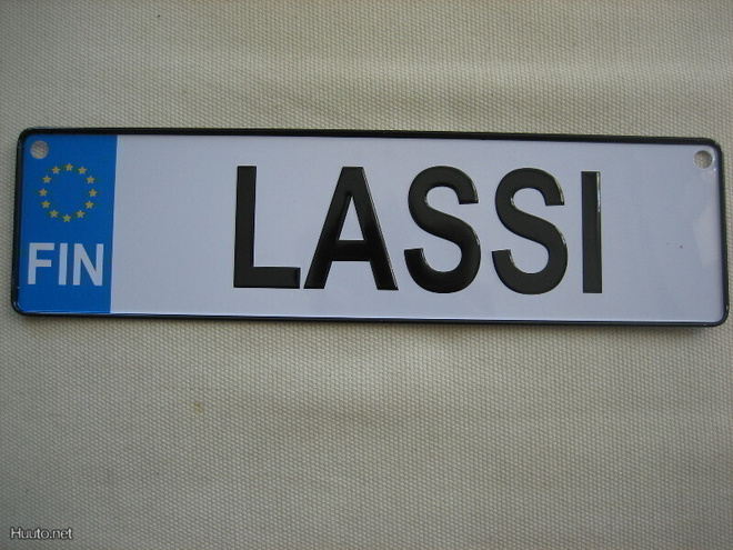 PELTINEN REKISTERIKILPI "LASSI" **UUSI**
